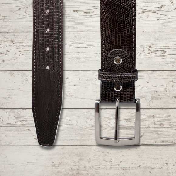 Genuine Lizard Skin Belt Handcrafted In USA - Picture 1 of 4